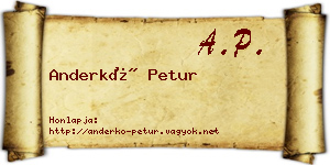 Anderkó Petur névjegykártya